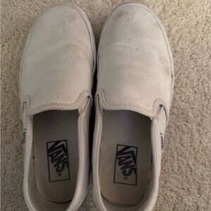 Vans Men's Off-White Slip-On Loafers